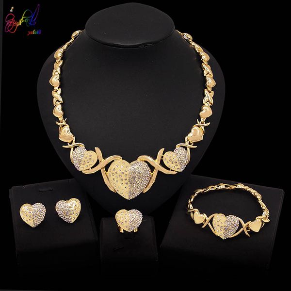 yulaili wedding jewelry sets gold color heart shape crystal rhinestones xox necklace earrings bracelet ring bridal jewellery, Black
yulaili wedding jewelry sets gold color heart shape crystal rhinestones xox necklace earrings bracelet ring bridal jewellery, Black