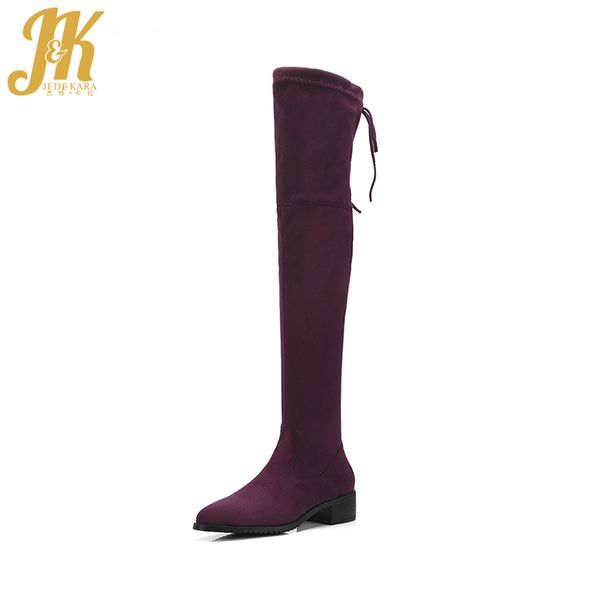 jk thick heels women boots winter over the knee stretch boot round toe flock cross tied footwear 2020 new fashion female shoes, Black
jk thick heels women boots winter over the knee stretch boot round toe flock cross tied footwear 2020 new fashion female shoes, Black