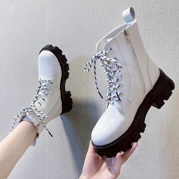 women pu leather zipper ankle boots ladies lace up platform fashion shoes female cool casual boots woman winter shoe 2020 hot, Black
women pu leather zipper ankle boots ladies lace up platform fashion shoes female cool casual boots woman winter shoe 2020 hot, Black