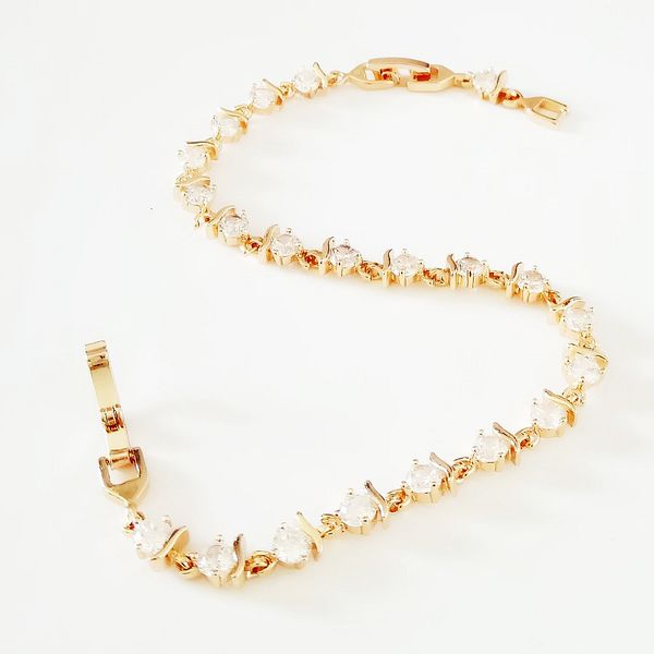 585 rose gold color jewelry new fashion 22cm long 5mm wide hand catenary zircon link bracelets for11, Golden;silver
585 rose gold color jewelry new fashion 22cm long 5mm wide hand catenary zircon link bracelets for11, Golden;silver