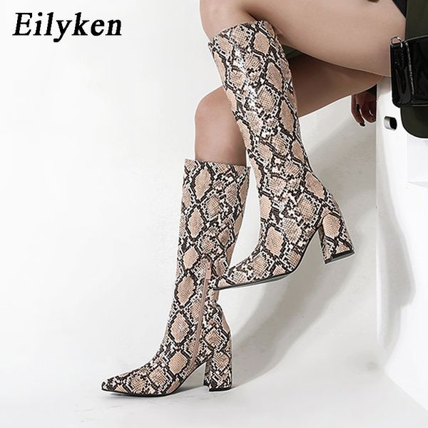 eilyken snake print leather knee high boots side zip square heels fashion pointed toe casual shoes women pumps size 35-40, Black
eilyken snake print leather knee high boots side zip square heels fashion pointed toe casual shoes women pumps size 35-40, Black