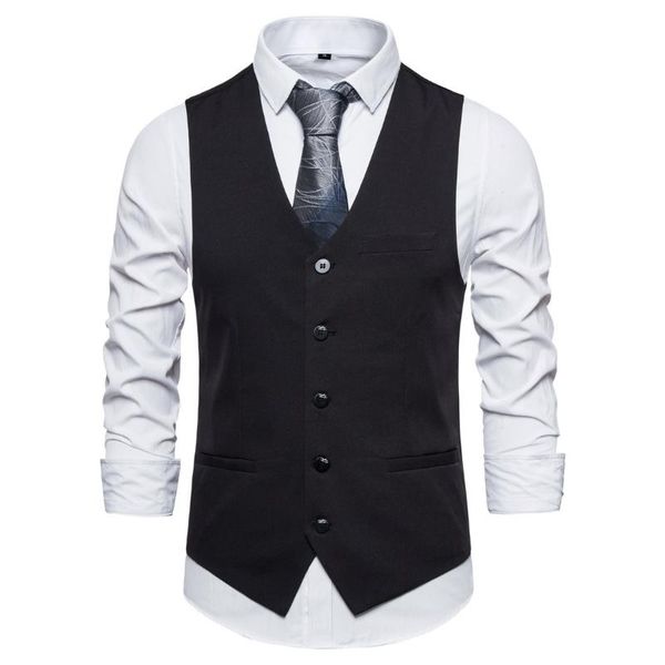 spring 2020 business casual single breasted gentleman vest for men, Black;white
spring 2020 business casual single breasted gentleman vest for men, Black;white