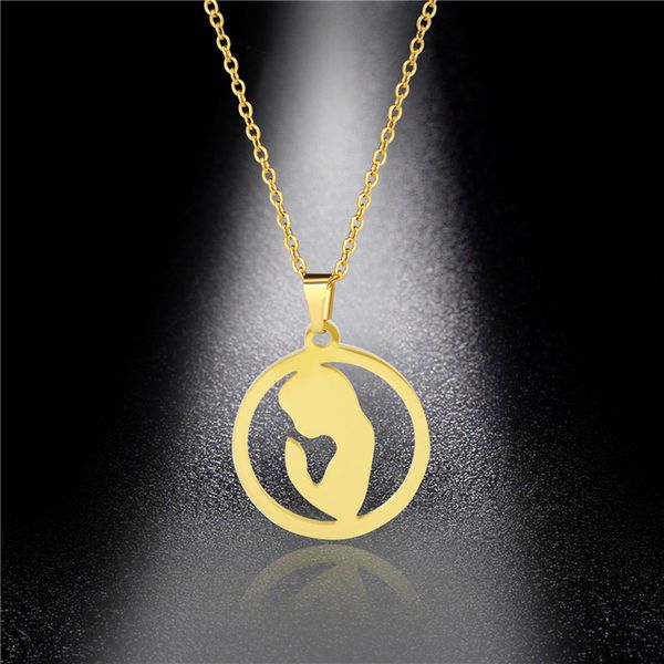 pendant necklaces mother's day necklace women's full throw round hollow stainless steel lady prayer wholesale, Silver
pendant necklaces mother's day necklace women's full throw round hollow stainless steel lady prayer wholesale, Silver