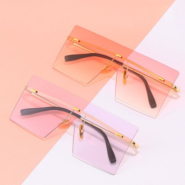 fashion new big frame square sunglasses trend ladies frameless men personality sunglasses retro gradient glasses, White;black
fashion new big frame square sunglasses trend ladies frameless men personality sunglasses retro gradient glasses, White;black
