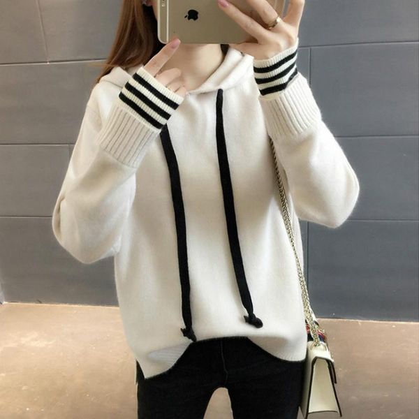 autumn hooded knitted hooded sweater women pullover 2019 long sleeve solid long sleeve sweater women fake two pieces coat, White;black
autumn hooded knitted hooded sweater women pullover 2019 long sleeve solid long sleeve sweater women fake two pieces coat, White;black