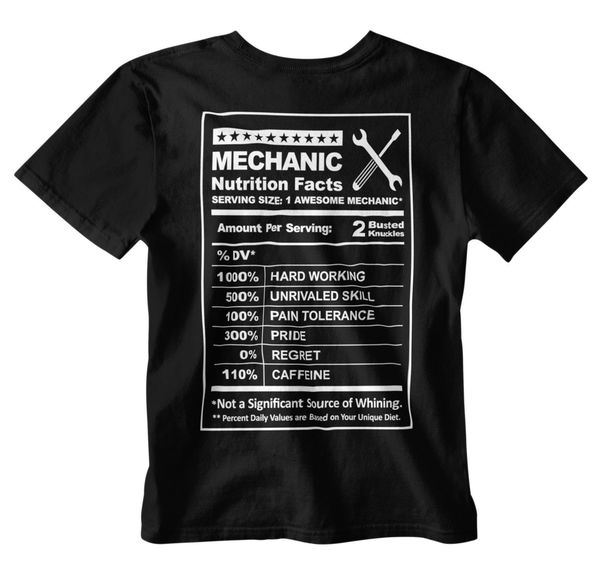 100% cotton brand new mechanic nutrition facts t-shirt black s-3xl tuner tool evo kobalt summer tee shirt
100% cotton brand new mechanic nutrition facts t-shirt black s-3xl tuner tool evo kobalt summer tee shirt