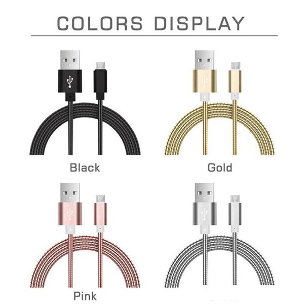 metal spring micro usb cable fast charge sync data cord unbroken 1m/3ft for samsung s7 s6 htc lg huawei dhl
metal spring micro usb cable fast charge sync data cord unbroken 1m/3ft for samsung s7 s6 htc lg huawei dhl