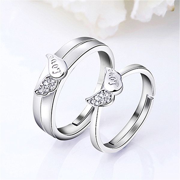 wedding rings classic white gold plated lover's ring together angel jewelry couple for men women gifts, Slivery;golden
wedding rings classic white gold plated lover's ring together angel jewelry couple for men women gifts, Slivery;golden
