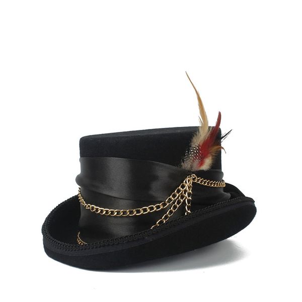 wide brim hats hat women men black steampunk wool handmade fedora millinery goggles party cosplay cap, Blue;gray
wide brim hats hat women men black steampunk wool handmade fedora millinery goggles party cosplay cap, Blue;gray