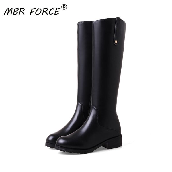 mbr force 2020 new winter leather leather boots women's shoes high-heeled thickened mid-calf female warm fashion high boots, Black
mbr force 2020 new winter leather leather boots women's shoes high-heeled thickened mid-calf female warm fashion high boots, Black