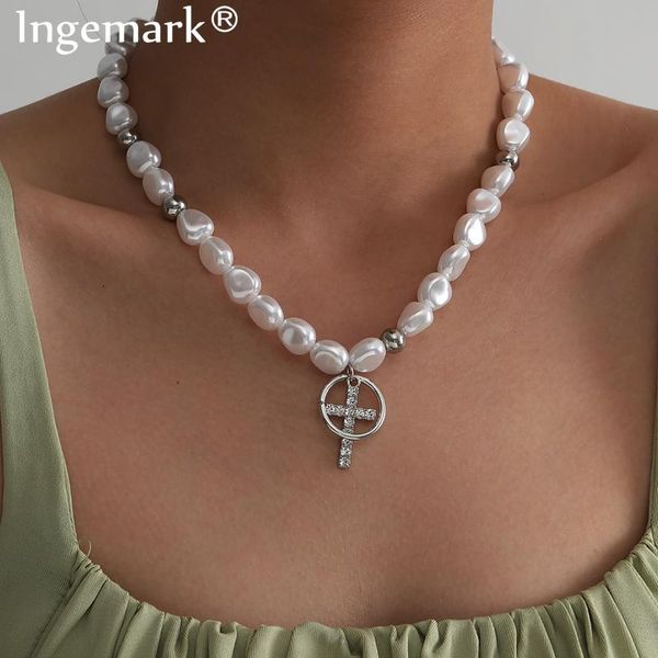 vintage crystal cross jesus pendant necklace collares statement punk imitation pearl beaded rhinestone chain women neck jewelry, Silver
vintage crystal cross jesus pendant necklace collares statement punk imitation pearl beaded rhinestone chain women neck jewelry, Silver