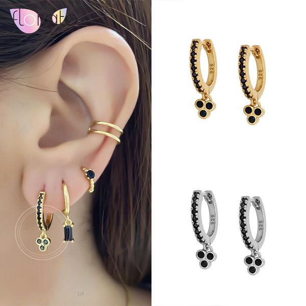 hoop & huggie european and american 925 sterling silver earrings for women black/white crystal zircon pendant circle jewelry, Golden;silver
hoop & huggie european and american 925 sterling silver earrings for women black/white crystal zircon pendant circle jewelry, Golden;silver