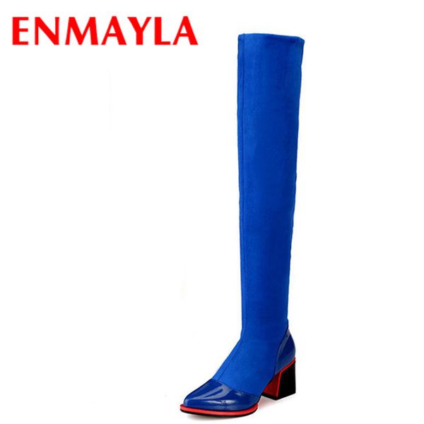 enmayla winter autumn stretch fabric thigh high boots women pointed toe long boots med heels over the knee high women, Black
enmayla winter autumn stretch fabric thigh high boots women pointed toe long boots med heels over the knee high women, Black