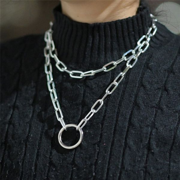 chokers punk silver color choker necklace hip hop jewelry 2021 trendy double thick chain circle women neck accessories, Golden;silver
chokers punk silver color choker necklace hip hop jewelry 2021 trendy double thick chain circle women neck accessories, Golden;silver