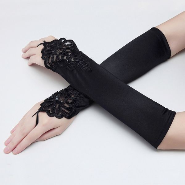2020 1 pair new bride gloves fingerless lace satin women girls prom feast wedding accessories wedding gloves, White
2020 1 pair new bride gloves fingerless lace satin women girls prom feast wedding accessories wedding gloves, White