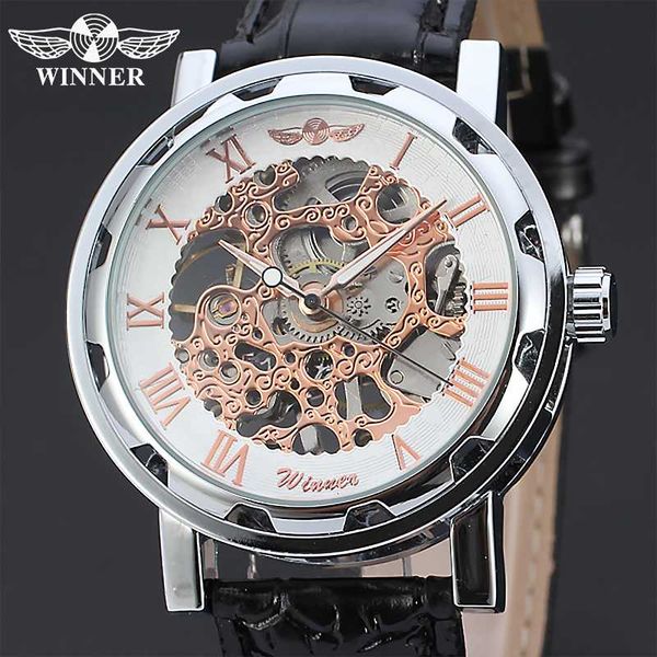 winner skeleton mechanical watch transparent steampunk clock black hollow men leather watch relogio masculino, Slivery;brown
winner skeleton mechanical watch transparent steampunk clock black hollow men leather watch relogio masculino, Slivery;brown