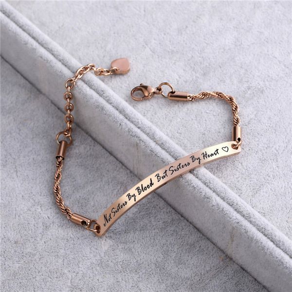 fashion friend bracelet engrave not sisters by blood but sisters by heart jewelry for women titanium steel bracelets mujer, Golden;silver
fashion friend bracelet engrave not sisters by blood but sisters by heart jewelry for women titanium steel bracelets mujer, Golden;silver