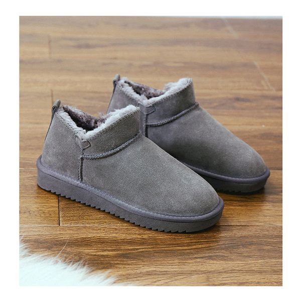 boots women winter ladies ankle shoes for botas mujer flat zapatos de snow, Black