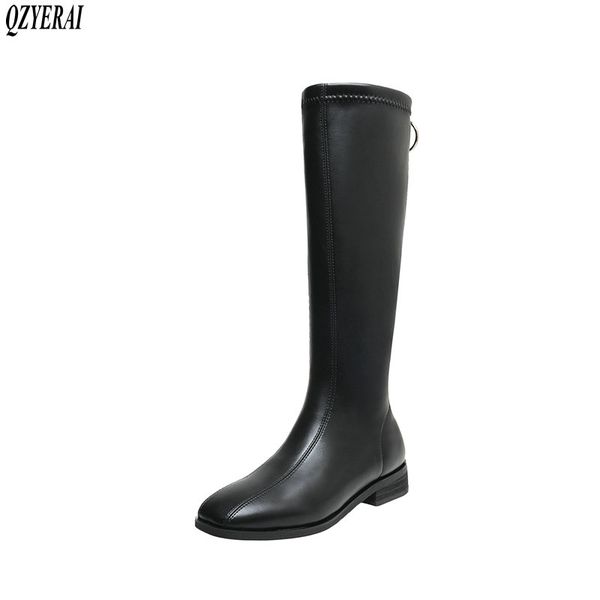 knee high boots genuine leather women boots warm winter fashion motorcycle knight snow women shoes, Black
knee high boots genuine leather women boots warm winter fashion motorcycle knight snow women shoes, Black