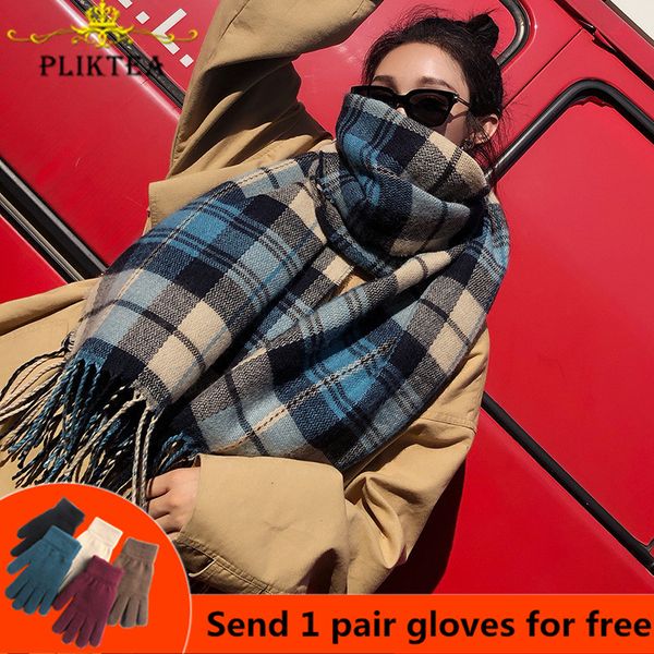 pliktea 2020 faux cashmere plaid scarf for women wool winter warm shawl female plaid poncho ladies thick tassel scarves, Blue;gray
pliktea 2020 faux cashmere plaid scarf for women wool winter warm shawl female plaid poncho ladies thick tassel scarves, Blue;gray
