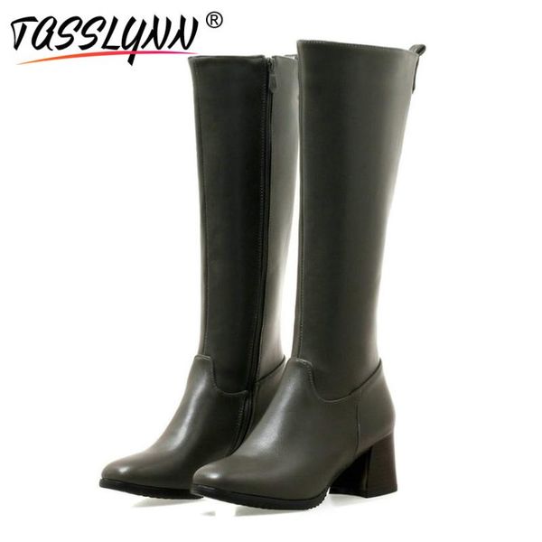 tasslynn 2020 женщины boots площади высокие каблуки зимняя обувь женские сапоги zip удобный площади toe pu кожа дамы размер 43, Black
tasslynn 2020 женщины boots площади высокие каблуки зимняя обувь женские сапоги zip удобный площади toe pu кожа дамы размер 43, Black