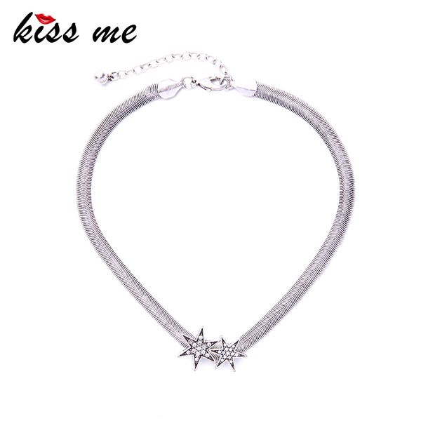 kiss me antique silver plated snake chain choker necklace unique alloy steampunk vintage statement necklace women jewelry, Golden;silver
kiss me antique silver plated snake chain choker necklace unique alloy steampunk vintage statement necklace women jewelry, Golden;silver