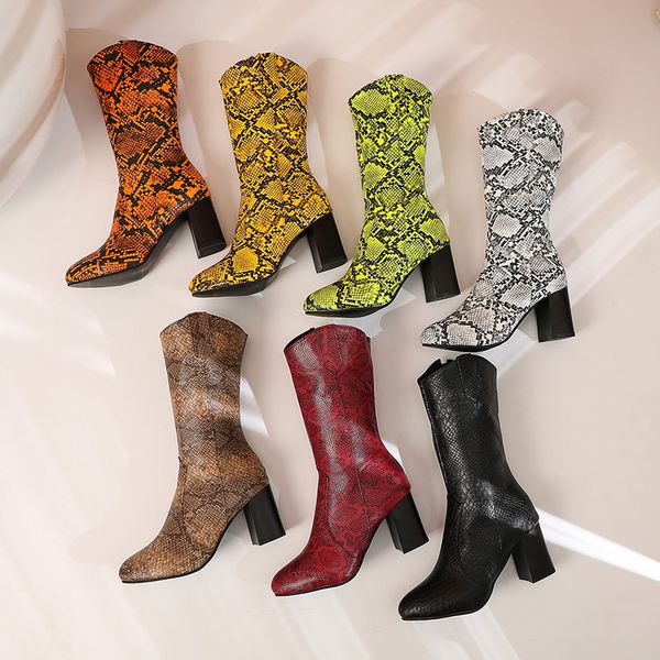 boots ymechic 2021 yellow green snake print square block high heels western cowboy women winter mid long boot party shoes woman, Black
boots ymechic 2021 yellow green snake print square block high heels western cowboy women winter mid long boot party shoes woman, Black