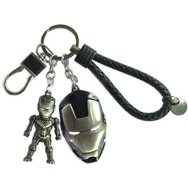 3d metal and leather creative iron man car keychain chain pendant domineering men, Silver
3d metal and leather creative iron man car keychain chain pendant domineering men, Silver