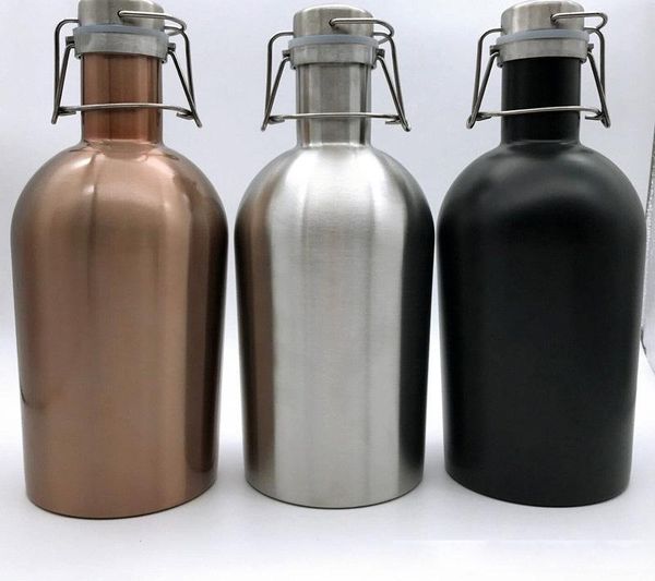 3 colors 64oz stainless steel beer whiskey cold beer bottle with lid hip flask wine pot
3 colors 64oz stainless steel beer whiskey cold beer bottle with lid hip flask wine pot