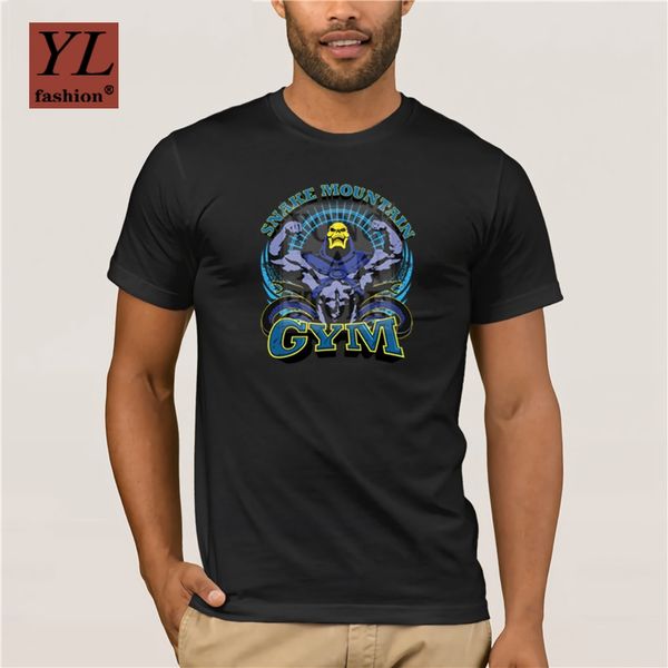 men s white short sleeve t shirt snake mountain gym t shirt trendy creative graphic