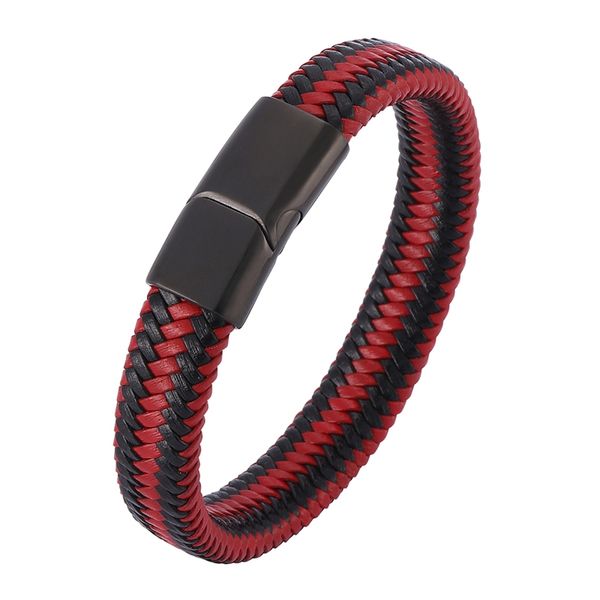 charm bracelets trendy men jewelry red black braided leather rope bracelet 3 colour magnetic buckle punk wrist band bb0513, Golden;silver
charm bracelets trendy men jewelry red black braided leather rope bracelet 3 colour magnetic buckle punk wrist band bb0513, Golden;silver