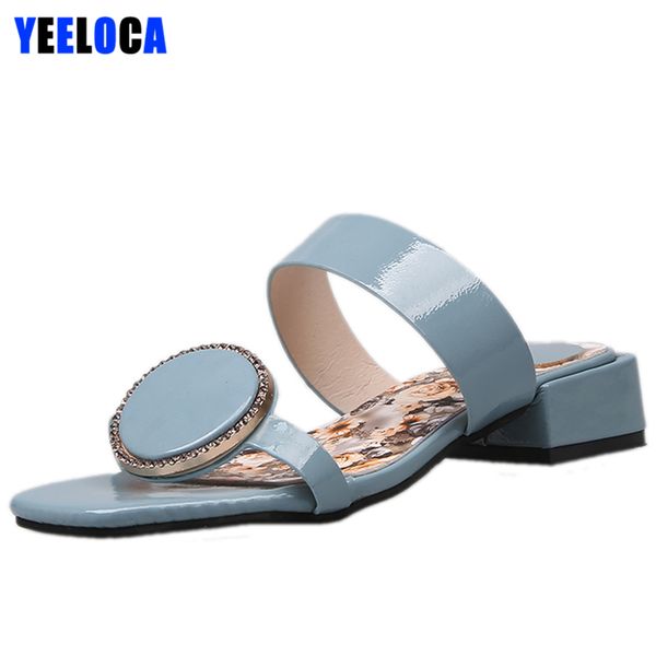 yeeloca slippers women summer med heels square heels hoof open toe round geometric metal decoration outside shoes woman, Black
yeeloca slippers women summer med heels square heels hoof open toe round geometric metal decoration outside shoes woman, Black