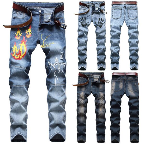 new fashion men stretchy jeans men skinny jeans floral pant ripped long pant slim fit, Blue
new fashion men stretchy jeans men skinny jeans floral pant ripped long pant slim fit, Blue