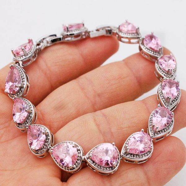charm bracelets fahion beautiful waterdrop white filled pink stone crystal bracelet for women wedding party jewelry female wholesale, Golden;silver
charm bracelets fahion beautiful waterdrop white filled pink stone crystal bracelet for women wedding party jewelry female wholesale, Golden;silver