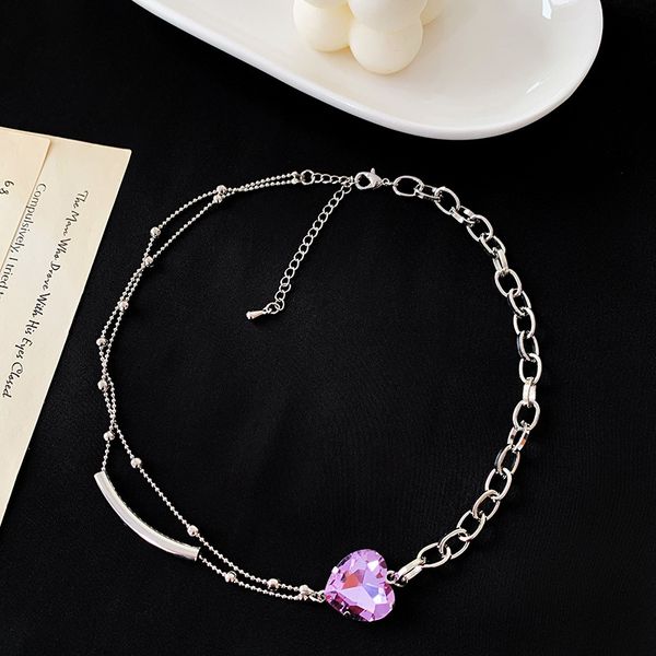 fashion love purple crystal necklace for women alloy cold wind clavicle chain female necklace jewelry gifts, Silver
fashion love purple crystal necklace for women alloy cold wind clavicle chain female necklace jewelry gifts, Silver