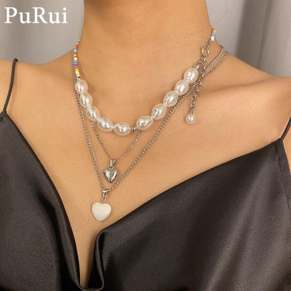 purui bohemia imiaion pearl choker necklace for women cuban chain retro baoque pearl colorful rice beads heart pedant necklace, Silver
purui bohemia imiaion pearl choker necklace for women cuban chain retro baoque pearl colorful rice beads heart pedant necklace, Silver