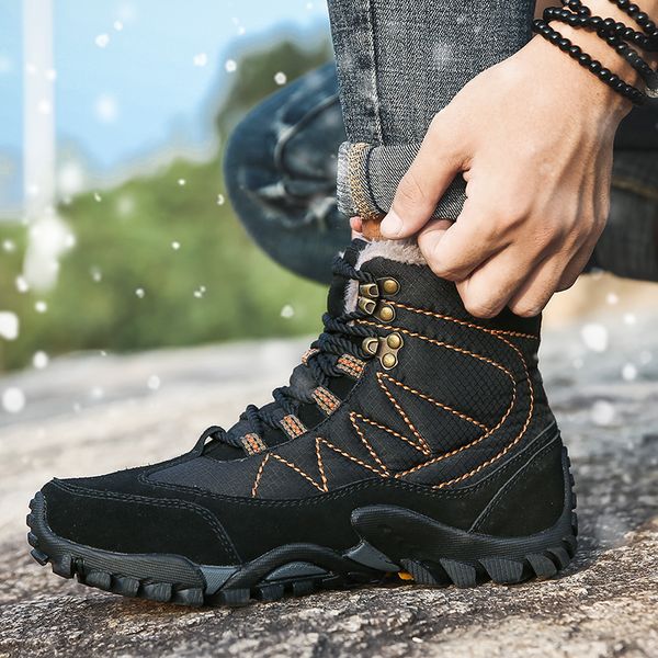 2020 winter men's boots outdoor warm waterproof non-slip ankle snow boots plush rubber winter work safety male plush shoes, Black
2020 winter men's boots outdoor warm waterproof non-slip ankle snow boots plush rubber winter work safety male plush shoes, Black