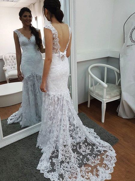 white lace appliqued wedding dresses mermaid open backless bow belt 2021 modern fashion bridal gowns customize plus size
white lace appliqued wedding dresses mermaid open backless bow belt 2021 modern fashion bridal gowns customize plus size