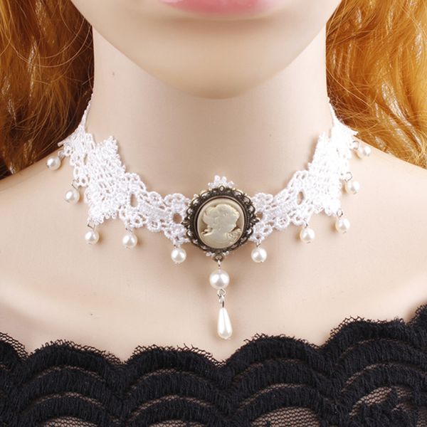 chokers women vintage wedding bridal white lace choker retro simulated-pearl cameo beauty gothic style necklace handmade, Golden;silver
chokers women vintage wedding bridal white lace choker retro simulated-pearl cameo beauty gothic style necklace handmade, Golden;silver