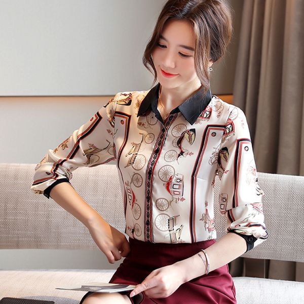 women's blouses & shirts autumn casual clothing women 2021 fashion long sleeve printed chiffon blouse elegant female shirt, White
women's blouses & shirts autumn casual clothing women 2021 fashion long sleeve printed chiffon blouse elegant female shirt, White