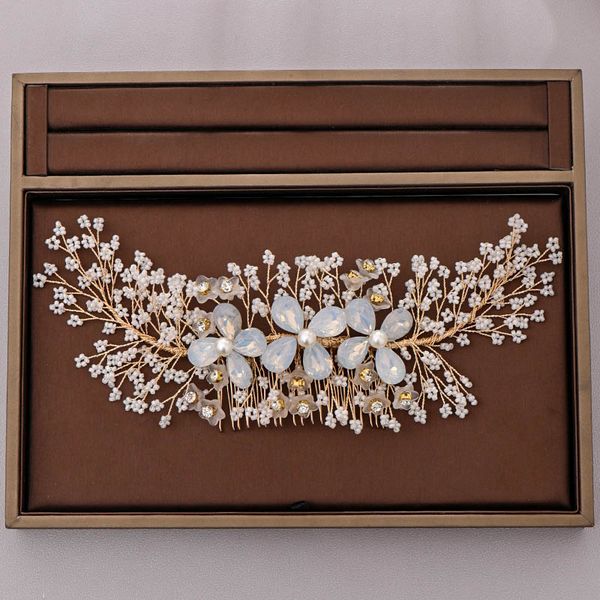 acrddk luxury handmade crystal headband white flower hair comb women wedding headdress bridal hair accessories sl, Golden;silver
acrddk luxury handmade crystal headband white flower hair comb women wedding headdress bridal hair accessories sl, Golden;silver