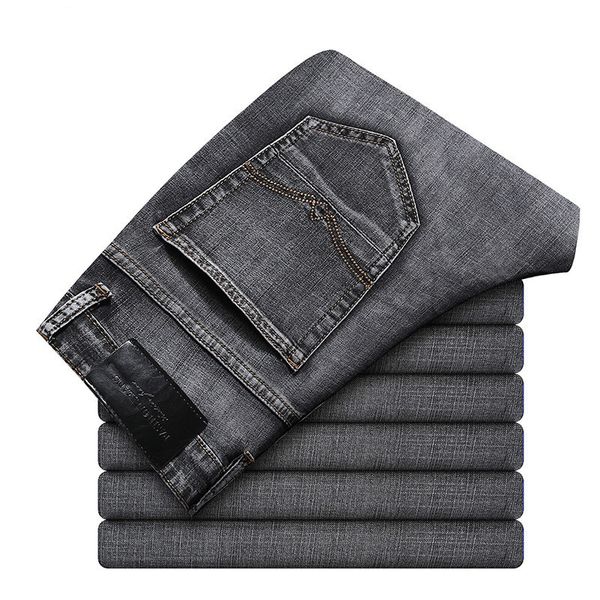 men's jeans 2021 straight slim pants cotton stretch dark gray business fashion casual brand denim, Blue
men's jeans 2021 straight slim pants cotton stretch dark gray business fashion casual brand denim, Blue