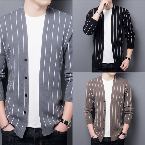 2020 spring and autumn new cardigan men's vertical stripes knitted youth coat coat shirt coatcasual outer wear knitted shirt men's, Blue
2020 spring and autumn new cardigan men's vertical stripes knitted youth coat coat shirt coatcasual outer wear knitted shirt men's, Blue