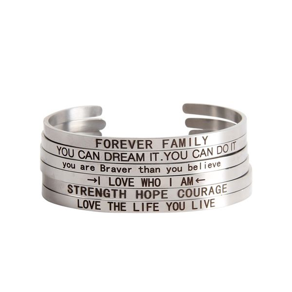 bangle 10pcs/lot mixed style inspirational silver color positive quotes engraved skinny hand cuff stacking stamped bg0049, Black 
bangle 10pcs/lot mixed style inspirational silver color positive quotes engraved skinny hand cuff stacking stamped bg0049, Black
