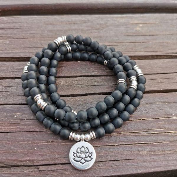 charm bracelets fashion yoga jewelry natural black matte onyx 108 mala beads with lotus strands elastic bracelet & necklace for women,men, Golden;silver
charm bracelets fashion yoga jewelry natural black matte onyx 108 mala beads with lotus strands elastic bracelet & necklace for women,men, Golden;silver