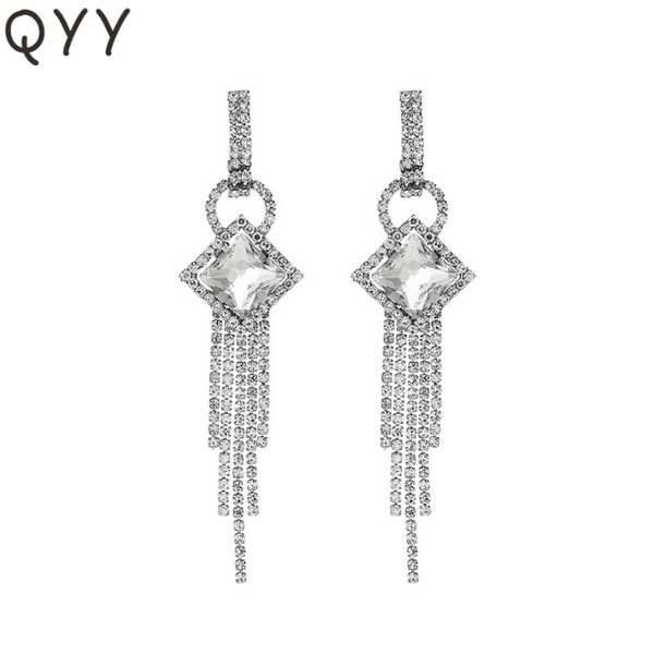 fashion simple long drop earrings wedding women jewelry holiday gifts tassel alloy crystal dangle earrings, Silver
fashion simple long drop earrings wedding women jewelry holiday gifts tassel alloy crystal dangle earrings, Silver