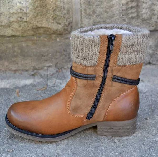 women boots 2020 winter warm ankle boots vintage lace up ladies snow knitted patchwork zip up casual female shoes, Black
women boots 2020 winter warm ankle boots vintage lace up ladies snow knitted patchwork zip up casual female shoes, Black