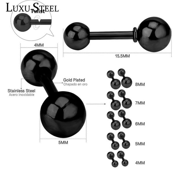 luxusteel earrings for men double round ball screw back stud earrings size 4mm 5mm 6mm 7mm 8mm earring fashion brinco pendientes, Golden;silver
luxusteel earrings for men double round ball screw back stud earrings size 4mm 5mm 6mm 7mm 8mm earring fashion brinco pendientes, Golden;silver