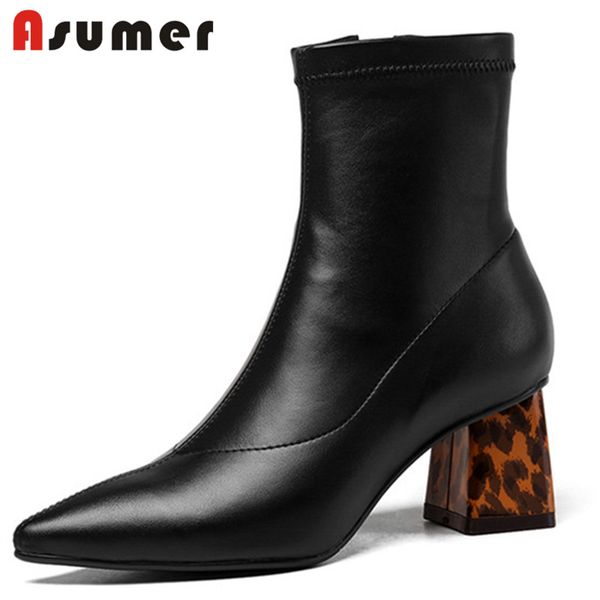 boots asumer 2021 stretch pu pointed toe ankle women leopard high heel autumn winter casual party shoes woman, Black
boots asumer 2021 stretch pu pointed toe ankle women leopard high heel autumn winter casual party shoes woman, Black