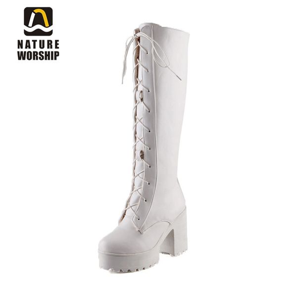 nature worship new fashion for women high square heels boots platform seay shoes lace up long winter warm ladies boots big size, Black
nature worship new fashion for women high square heels boots platform seay shoes lace up long winter warm ladies boots big size, Black